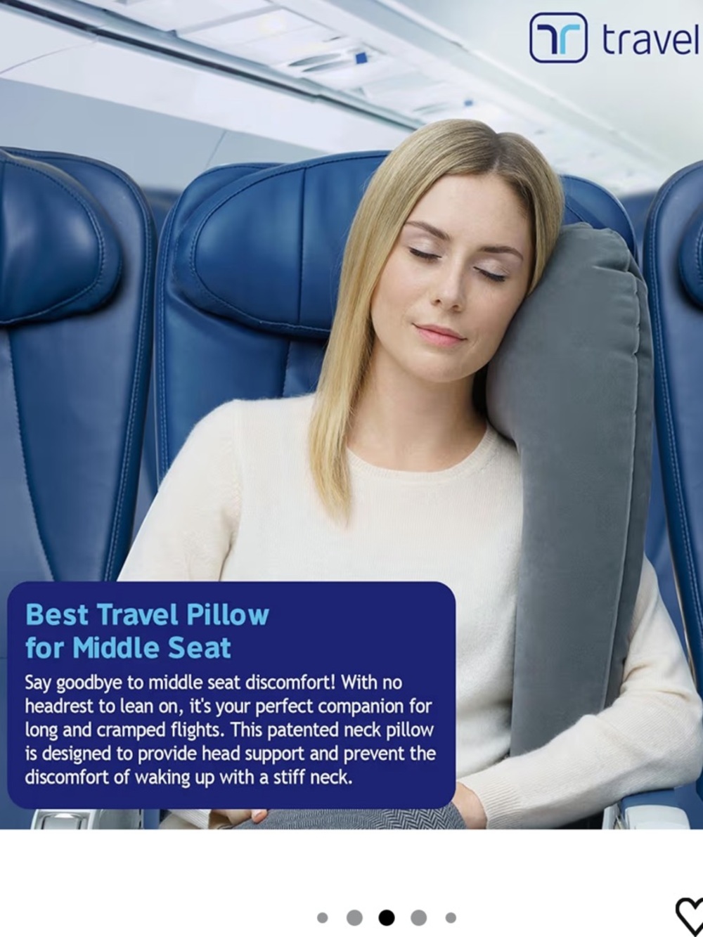 Inflatable Neck & Body Pillow - Grey